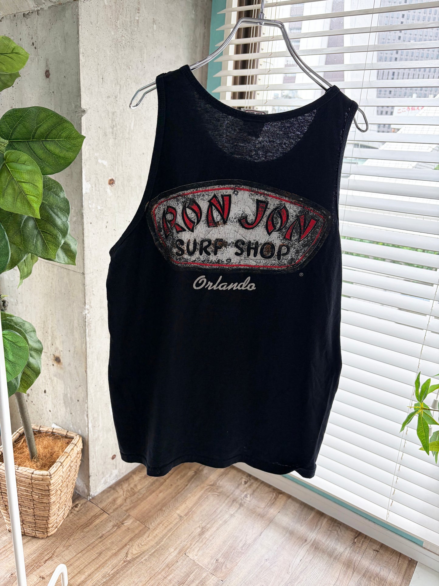 RONJON SURF SHOP LOGO TANK TOP BLACK size L