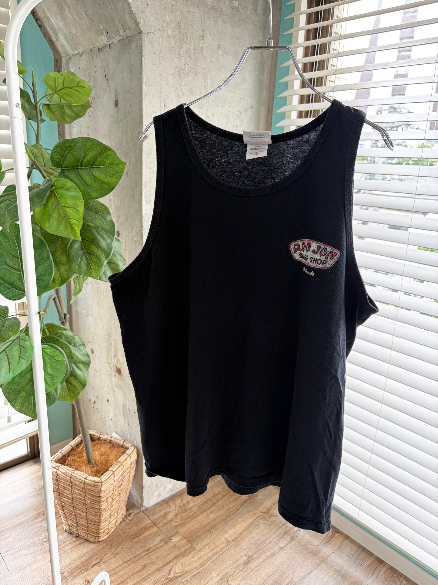 RONJON SURF SHOP LOGO TANK TOP BLACK size L