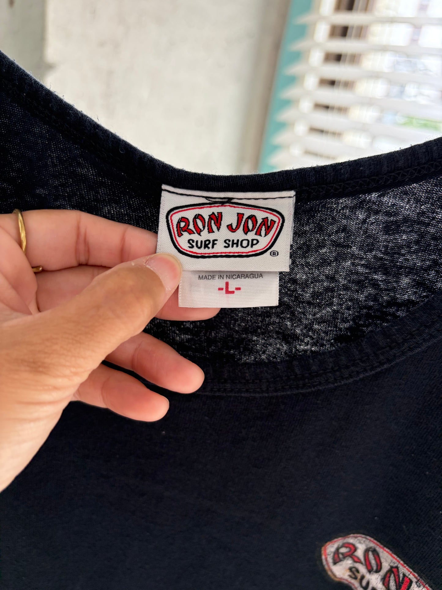 RONJON SURF SHOP LOGO TANK TOP BLACK size L