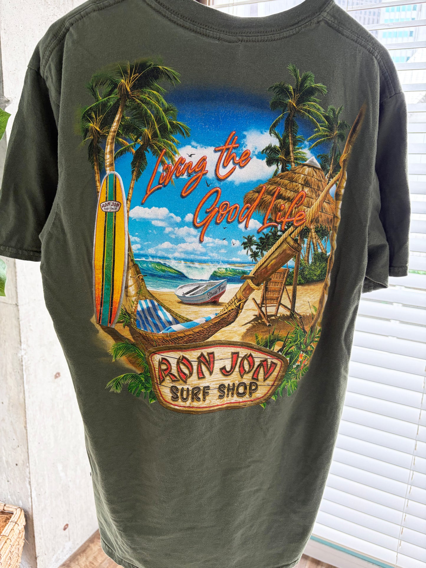 00's RONJON SURF SHOP Living the Good Life surf tee (men's M)