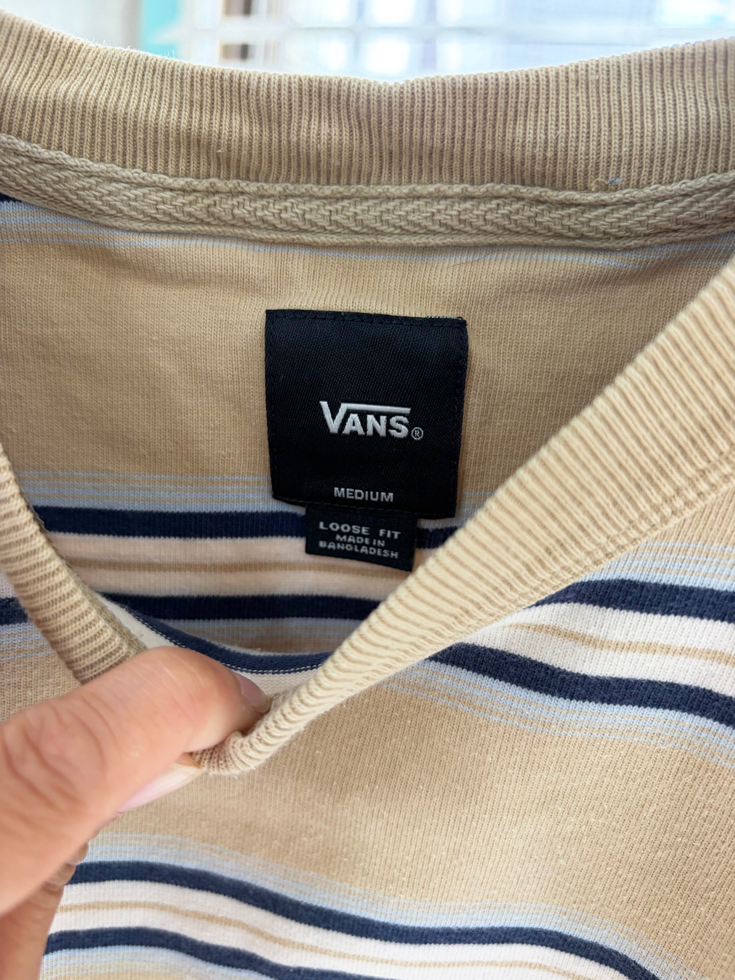 USED VANS Striped Tee size M