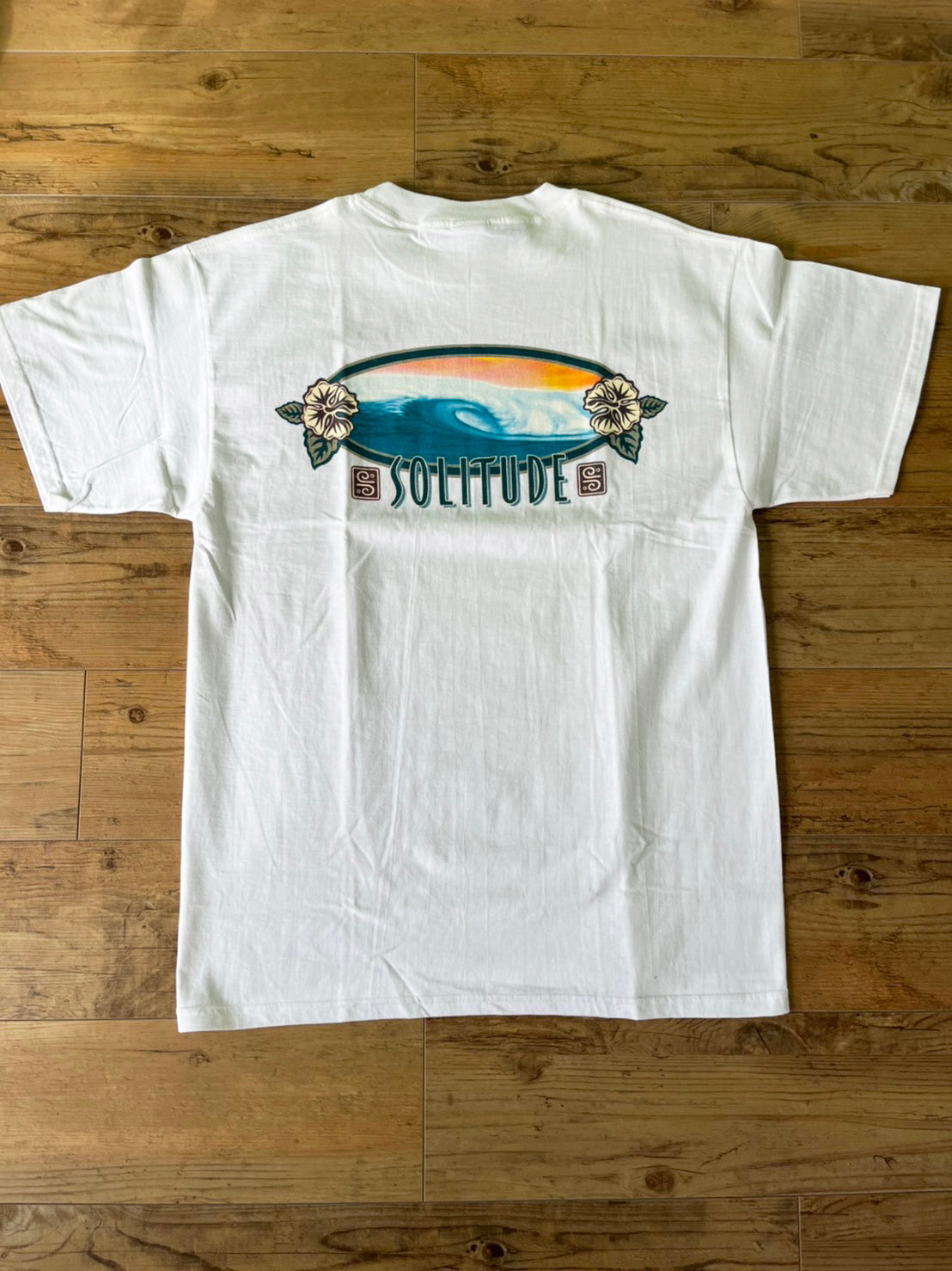 【Solitude】00's Y2K surf Sunset Wave Art T-shirt Shaun Tomson （men's L)