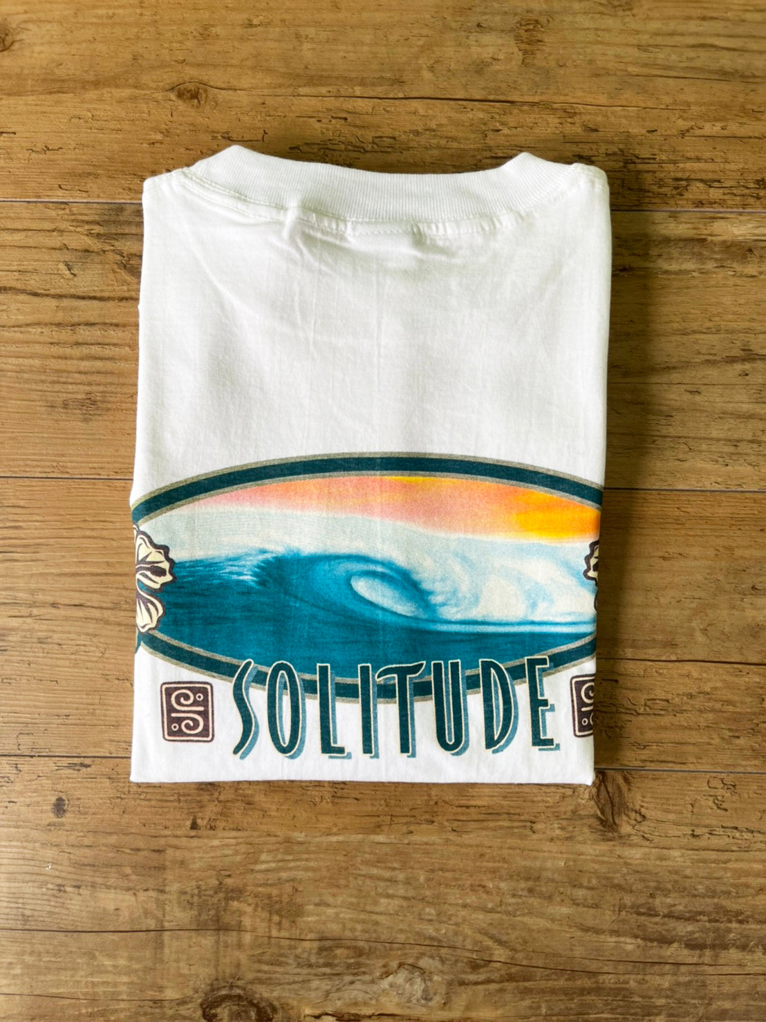 【Solitude】00's Y2K surf Sunset Wave Art T-shirt Shaun Tomson （men's L)