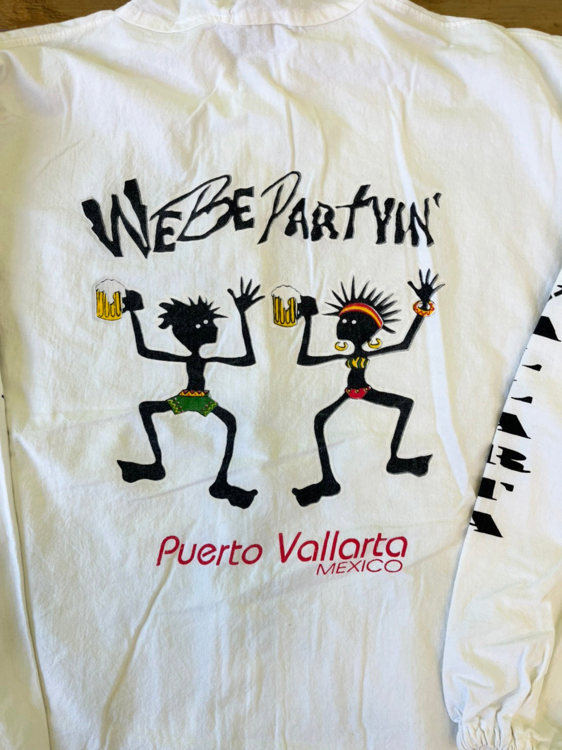 【vintage】90s We Be Partyin' Cotton Beach parka made in Mexico ビーチパーカー  (men's XL)