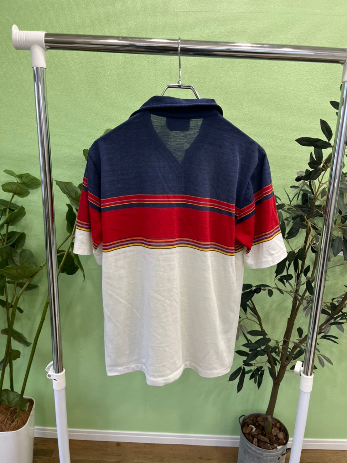 【Sun Gear】vintage sun gear by Manchester Striped polo shirt