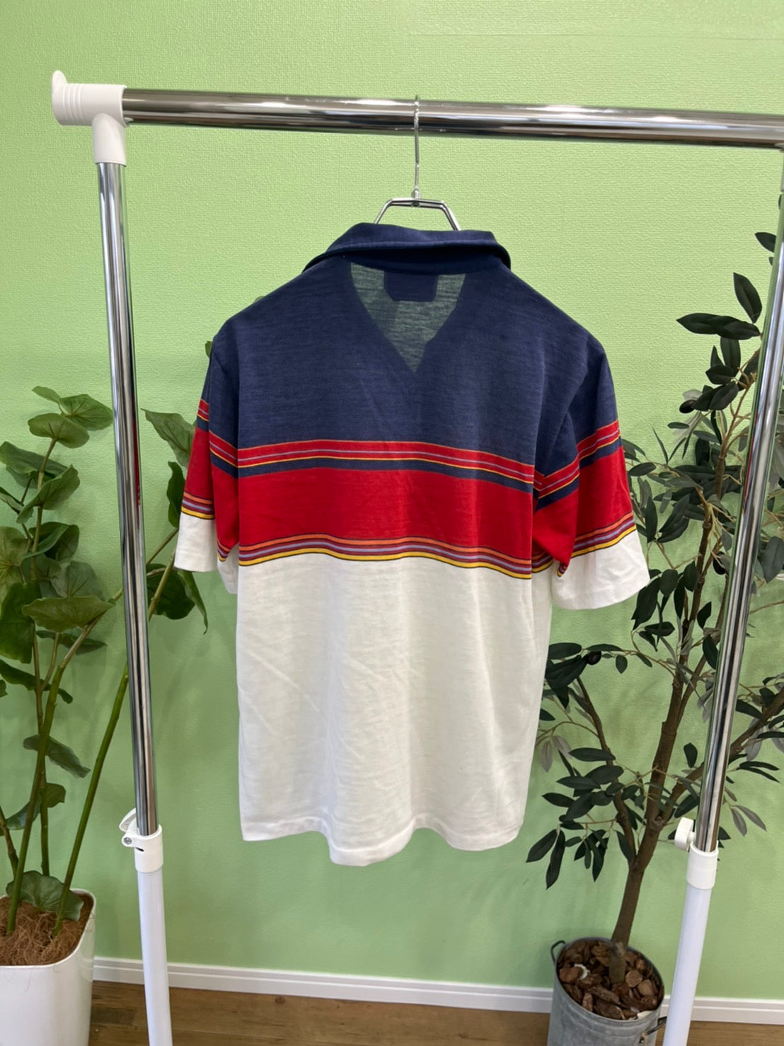 【Sun Gear】vintage sun gear by Manchester Striped polo shirt