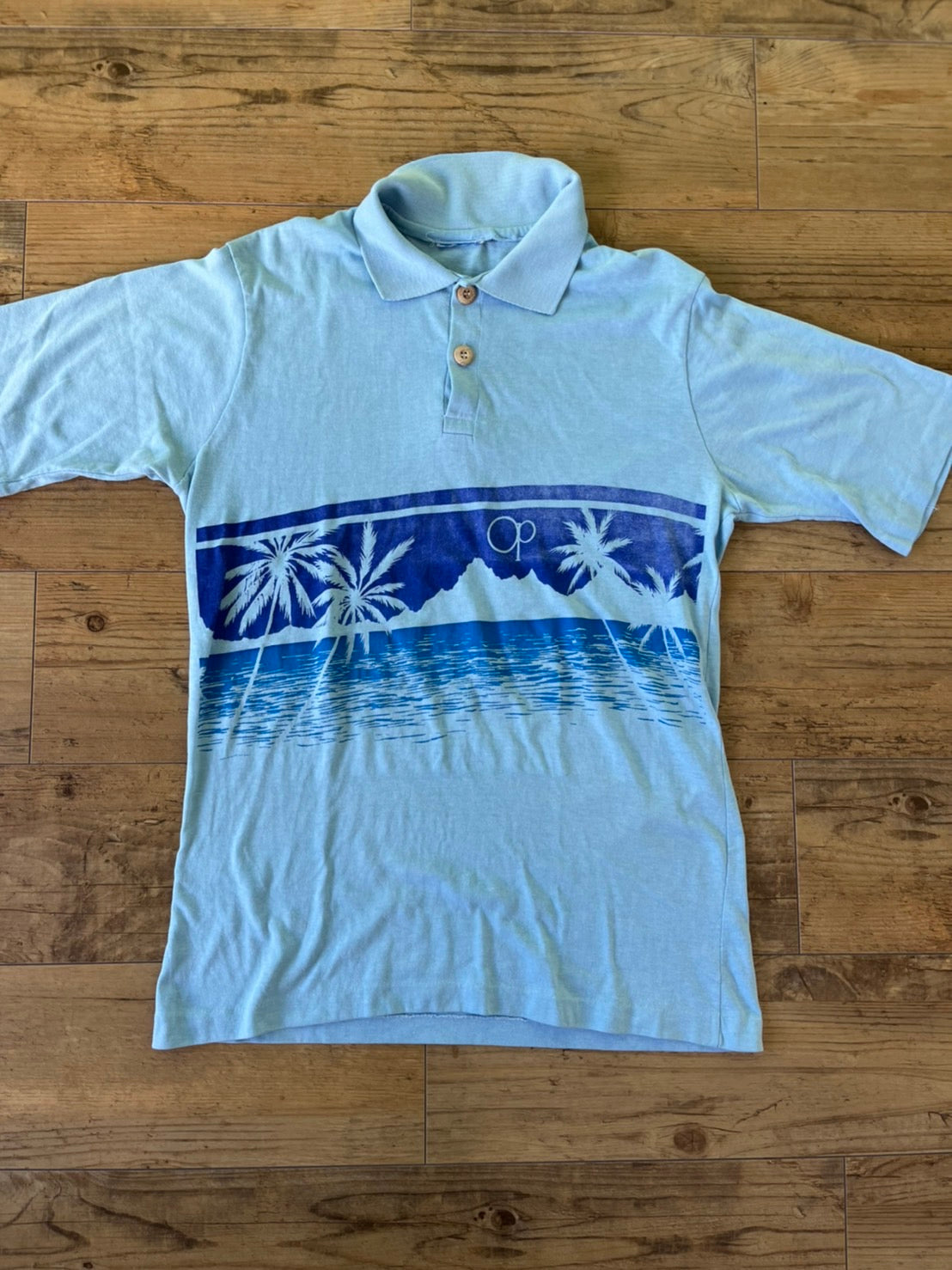 【Ocean pacific】 vintage Hawaiian Graphics polo shirt (men's L相当)