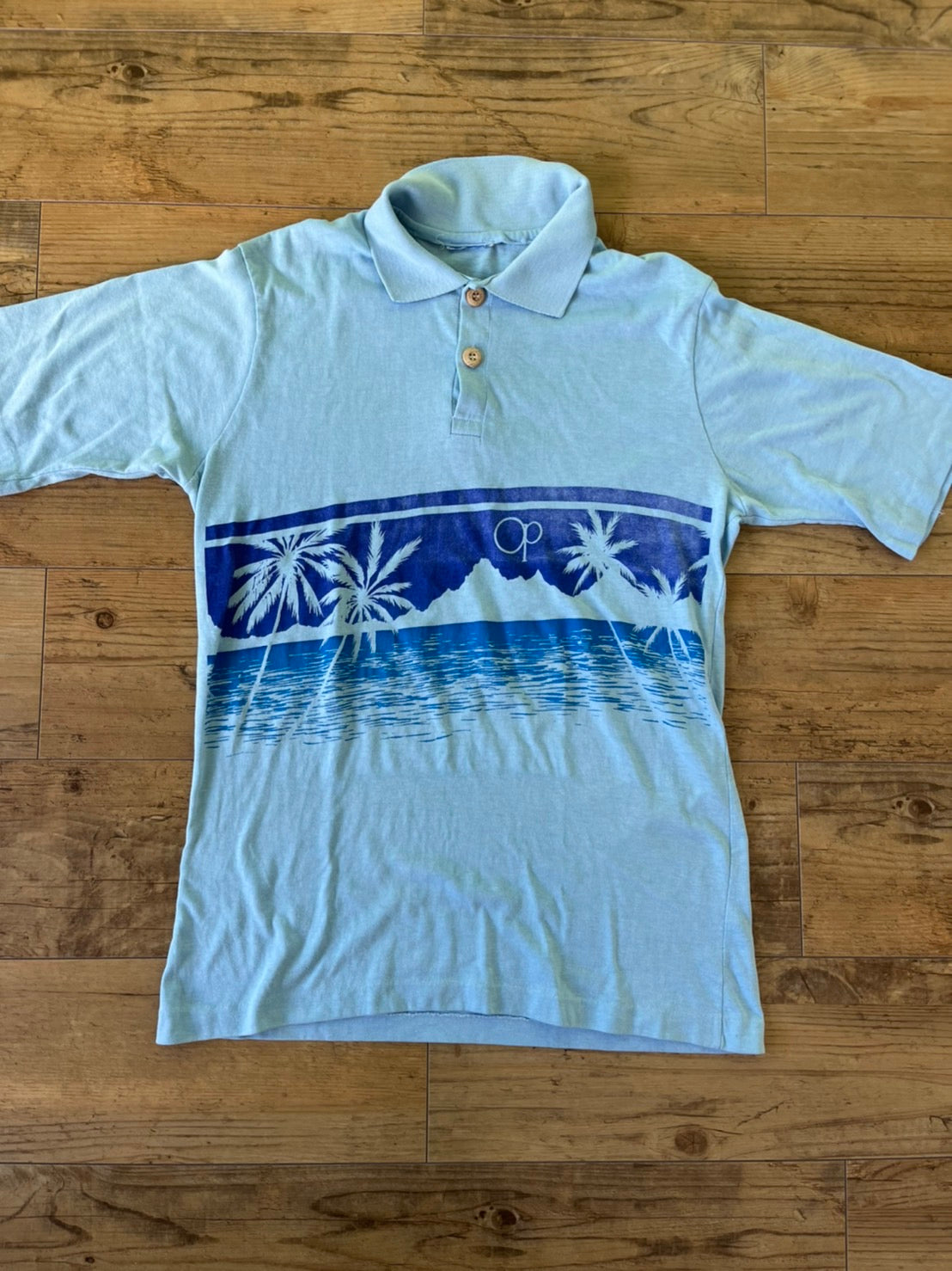【Ocean pacific】 vintage Hawaiian Graphics polo shirt (men's L相当)