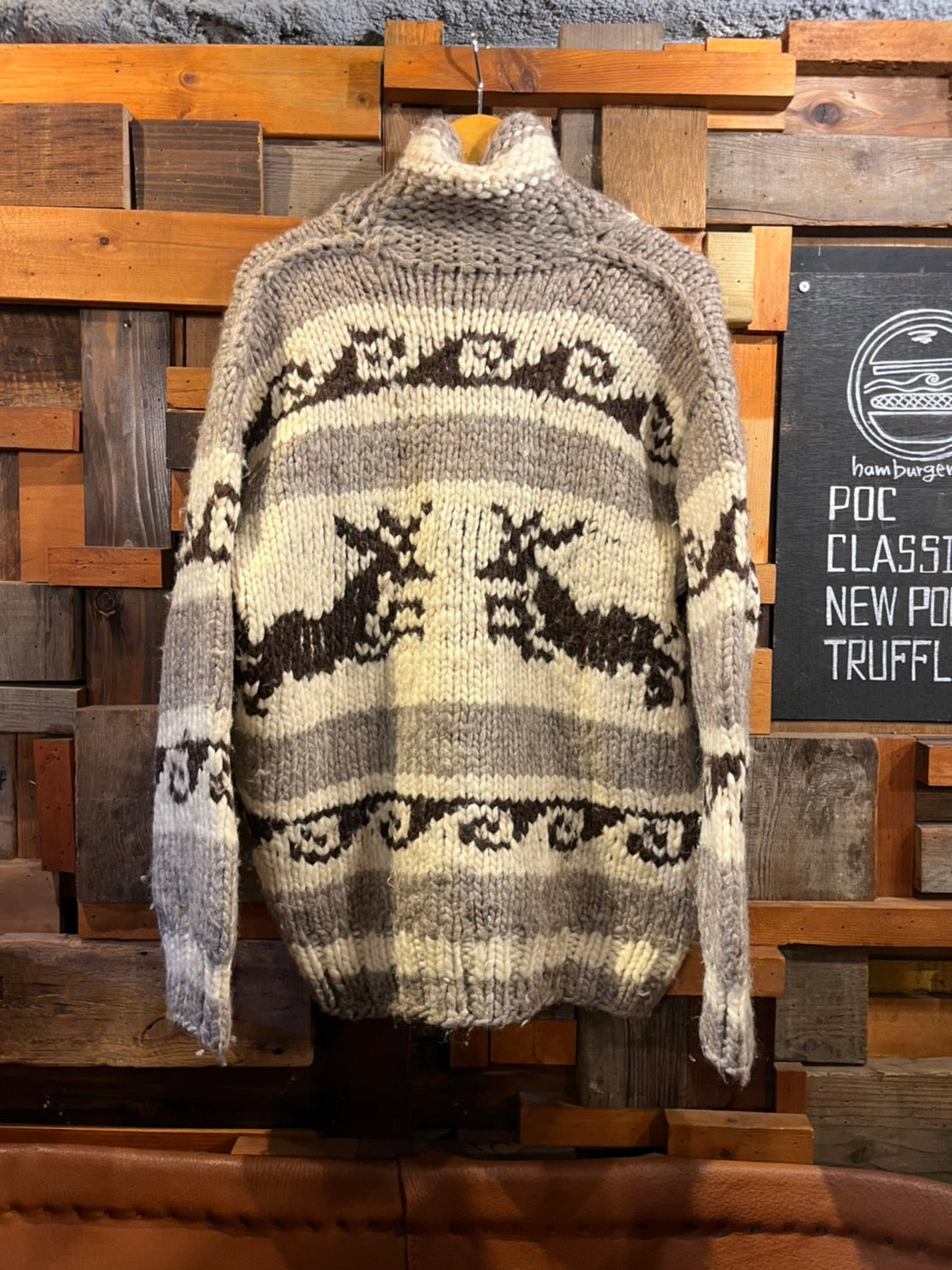 vintage】COWICHAN INDIAN KNIT 100%WOOL MADE IN CANADA ジップアップ ...