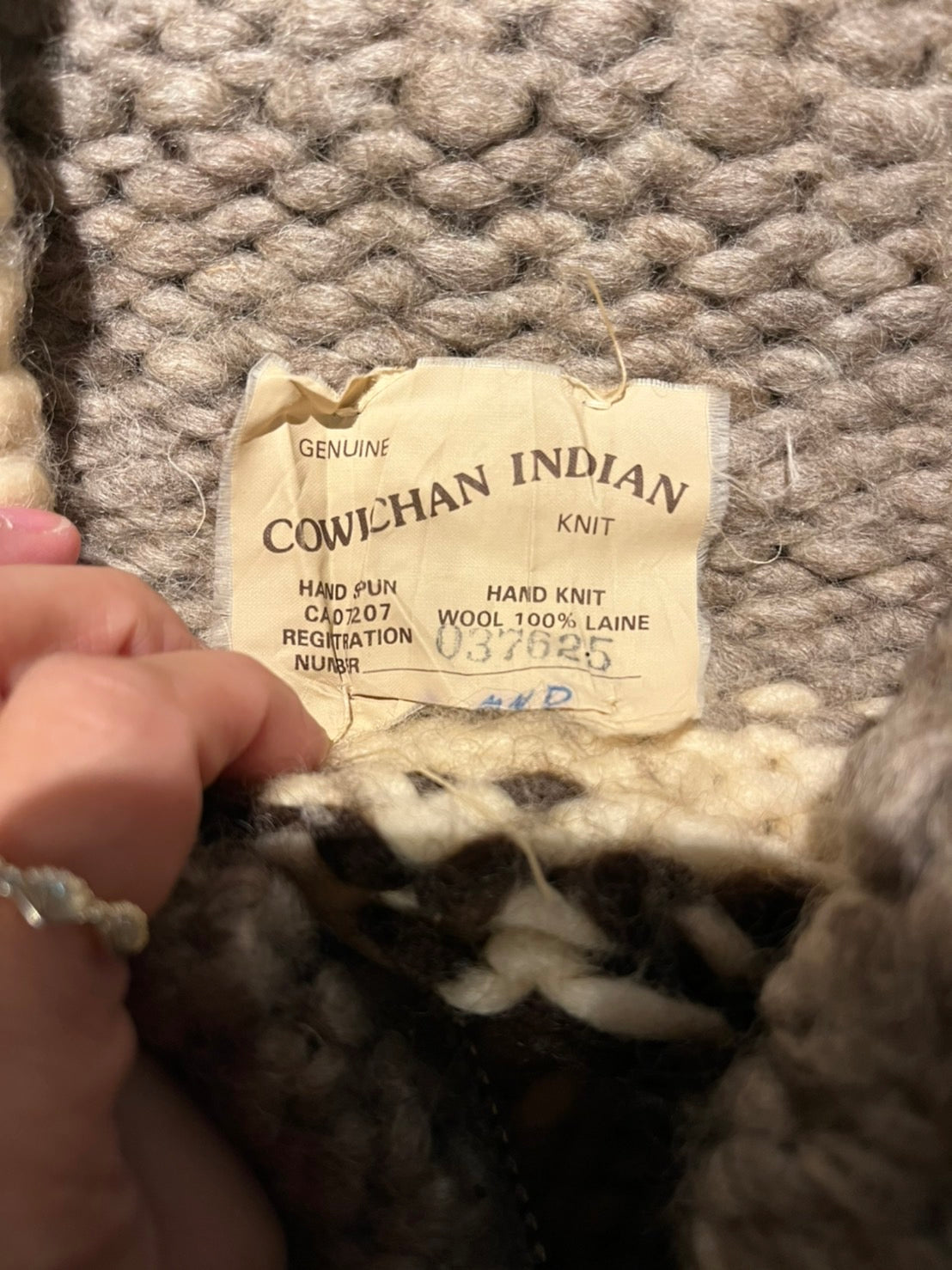 vintage】COWICHAN INDIAN KNIT 100%WOOL MADE IN CANADA ジップアップ 
