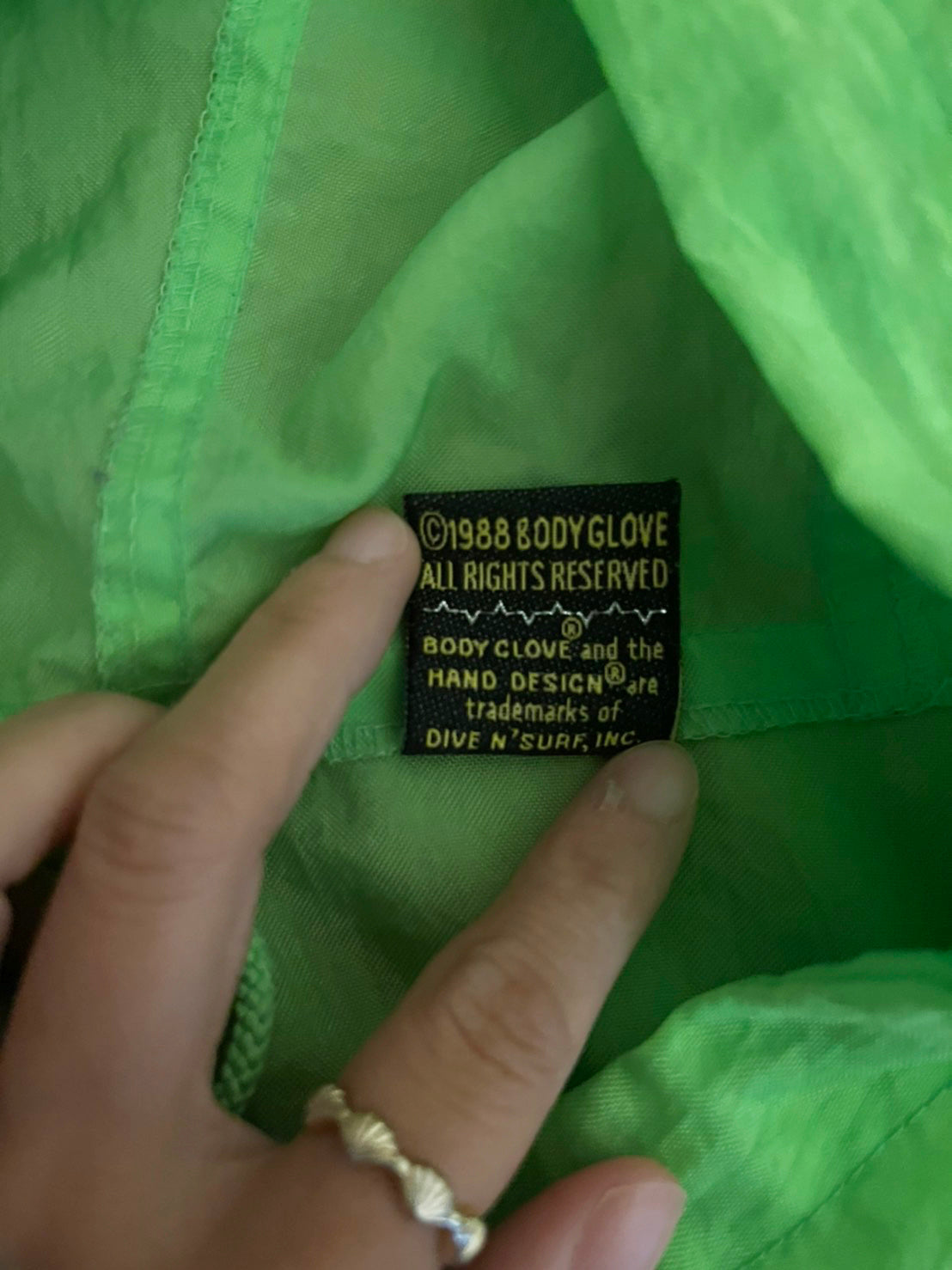 BODY GLOVE 】80s BODY GLOVE Nylon Jacket Neon color (FREE SIZE 