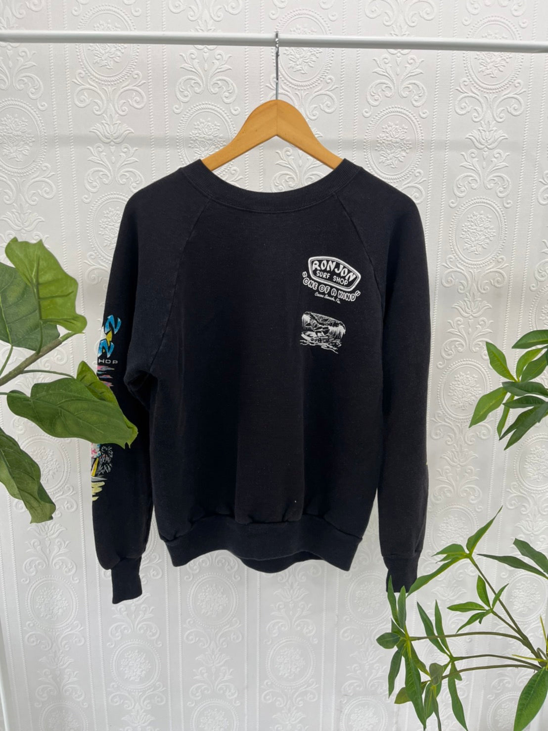 【RONJON  SURF SHOP】80's RONJON SURF SHOP Shark cocoa Beach Sweatshirts (men's L実際はmen's S-Mぐらいのサイズ感)