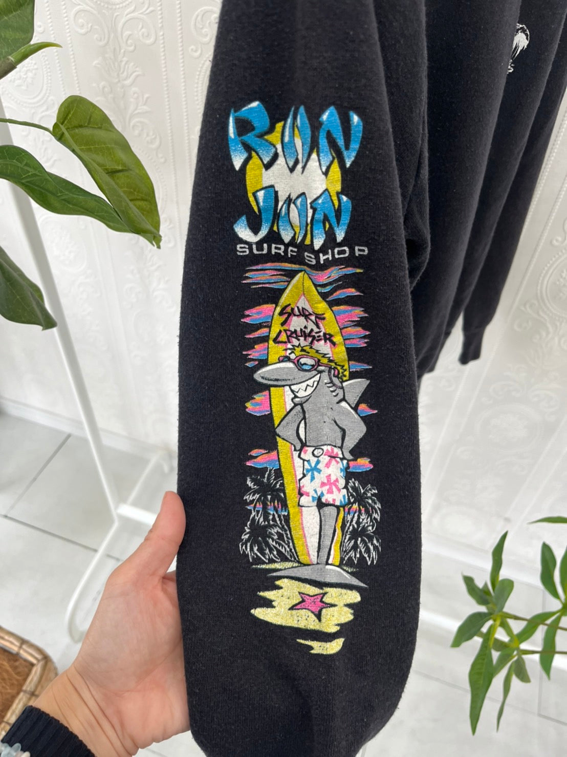 【RONJON  SURF SHOP】80's RONJON SURF SHOP Shark cocoa Beach Sweatshirts (men's L実際はmen's S-Mぐらいのサイズ感)