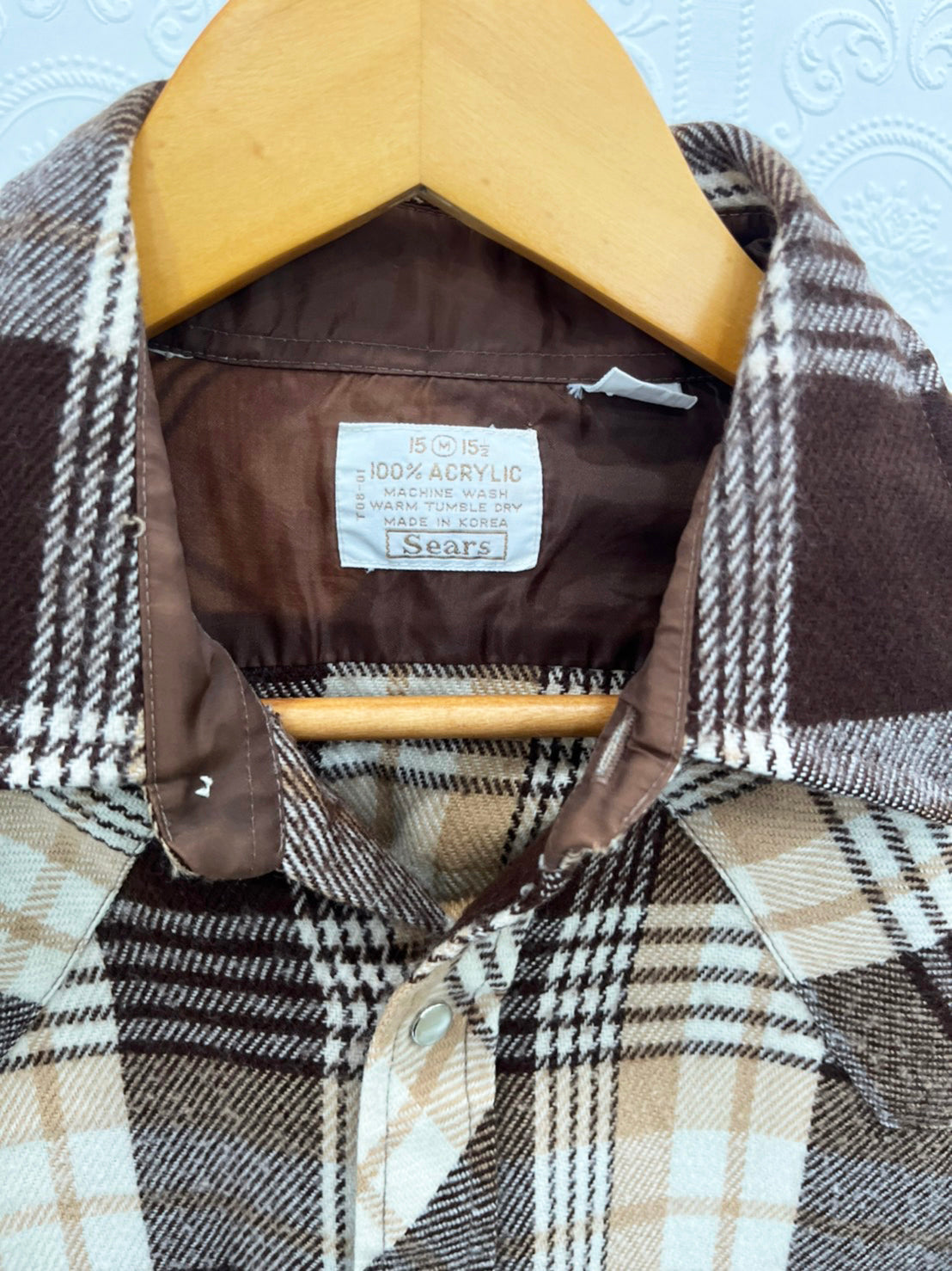 【Sears 】 vintage Heavy Flannel shirts  シアーズ ヘビーフランネル ウエスタンシャツ (men's M)