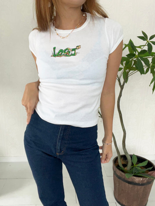 【LOST】Dead stock one wash 90's LOST T-shirt made in USA (women's S)
