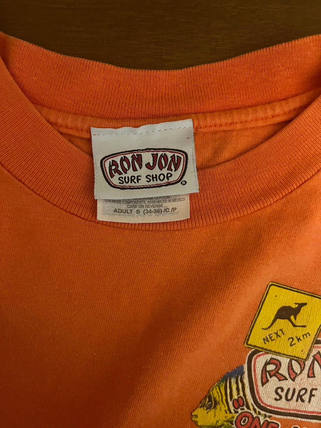 【RONJON SURF SHOP】90's Ronjon Surf Shop orange T-shirt (men's S)