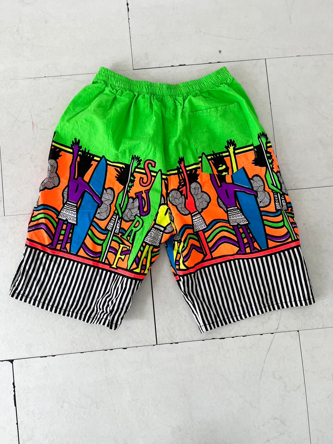 【EURO vintage 】 Palm Beach Surf neon color beach shorts 水着 サーフパンツ ビーチショーツ (women's M相当）