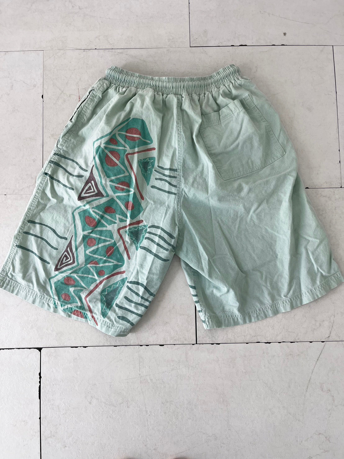 【EURO vintage】 POUATEAM beach shorts サーフパンツ ライトグリーン ビーチショーツ (キッズXXL ※women's M相当）