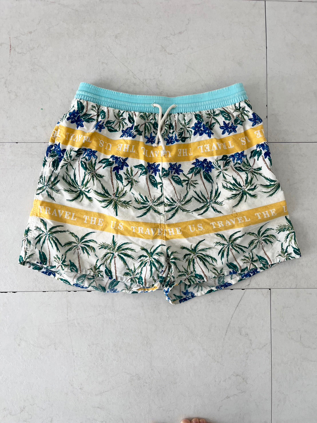 【EURO vintage 】The Travel The U.S. beach shorts 水着 サーフパンツ ビーチショーツ (women's L）