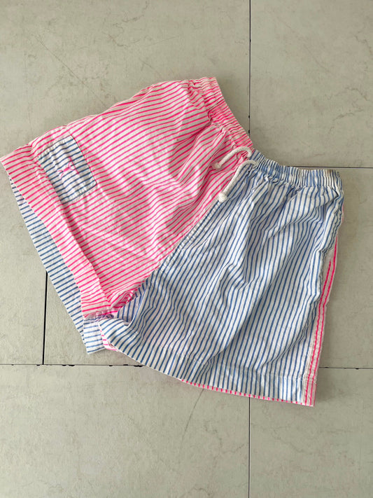 90's vintage CLUB AZUR beach shorts サーフパンツ ビーチショーツ ストライプ(women's S-M）