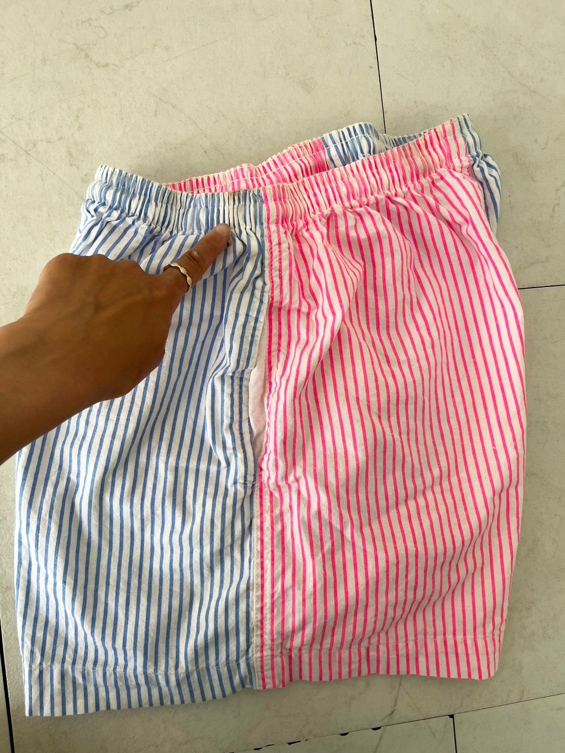 90's vintage CLUB AZUR beach shorts サーフパンツ ビーチショーツ ストライプ(women's S-M）