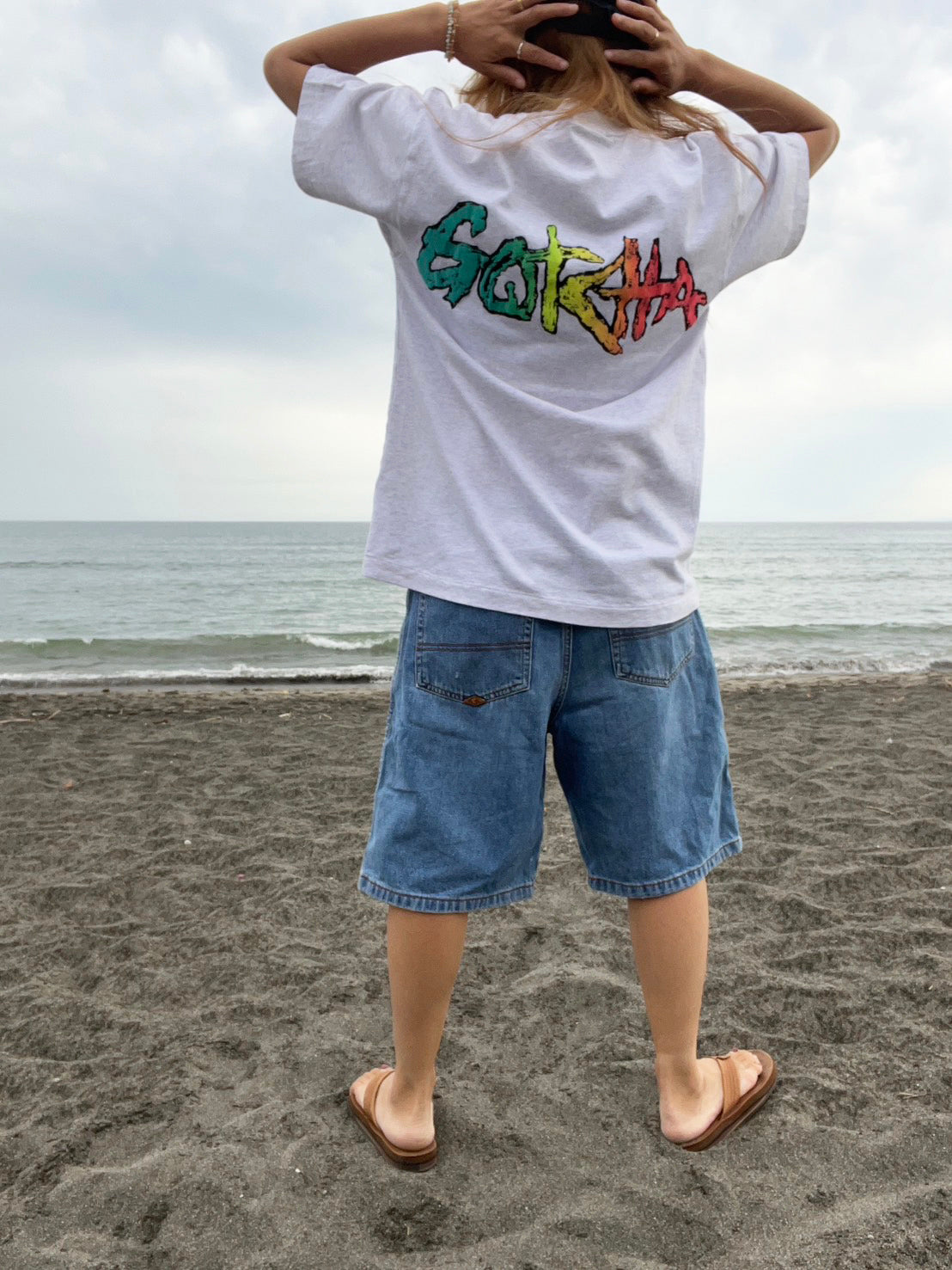 【GOTCHA】90's GOTCHA BIG LOGO Surf T-shirts (men's L)