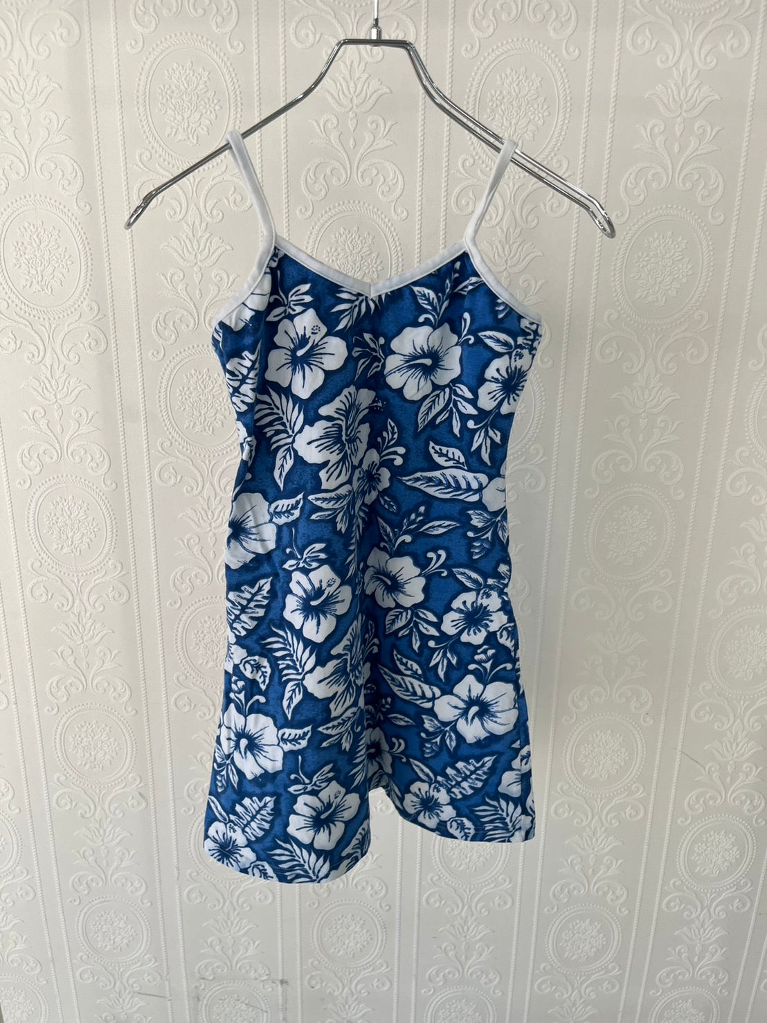 【Dead Stock one wash】AGGRO PACIFIC HAWAII Blue Hibisscus dress (women's S)