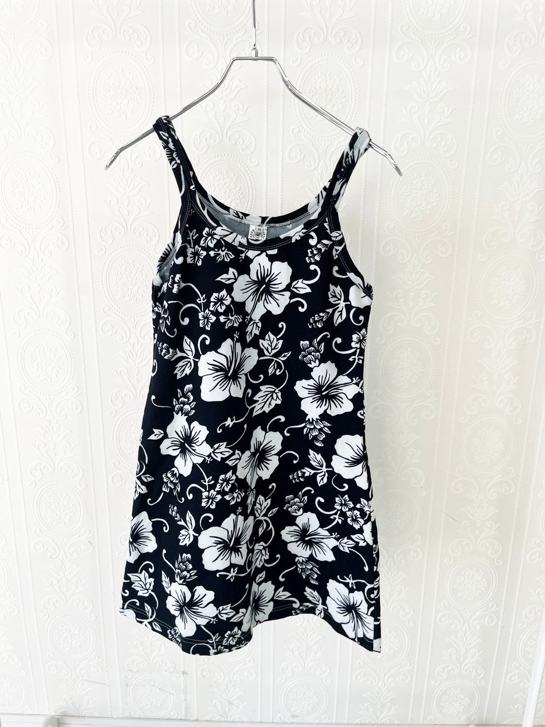 【Dead Stock one wash】AGGRO PACIFIC HAWAII Black Hibisscus dress (women'S M)