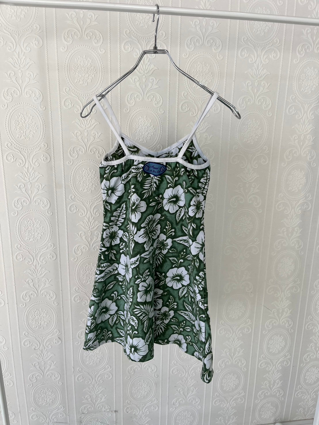 【Dead Stock one wash】AGGRO PACIFIC HAWAII green Hibisscus dress (women's S)