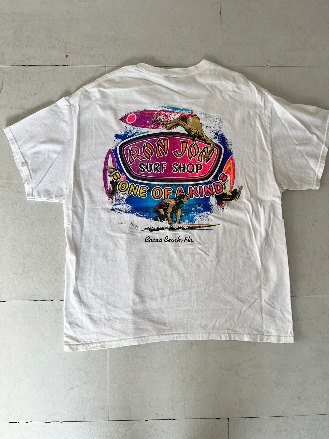 【Ronjon surf shop】00's SURF SKATE T-shirts white (men's XL相当)