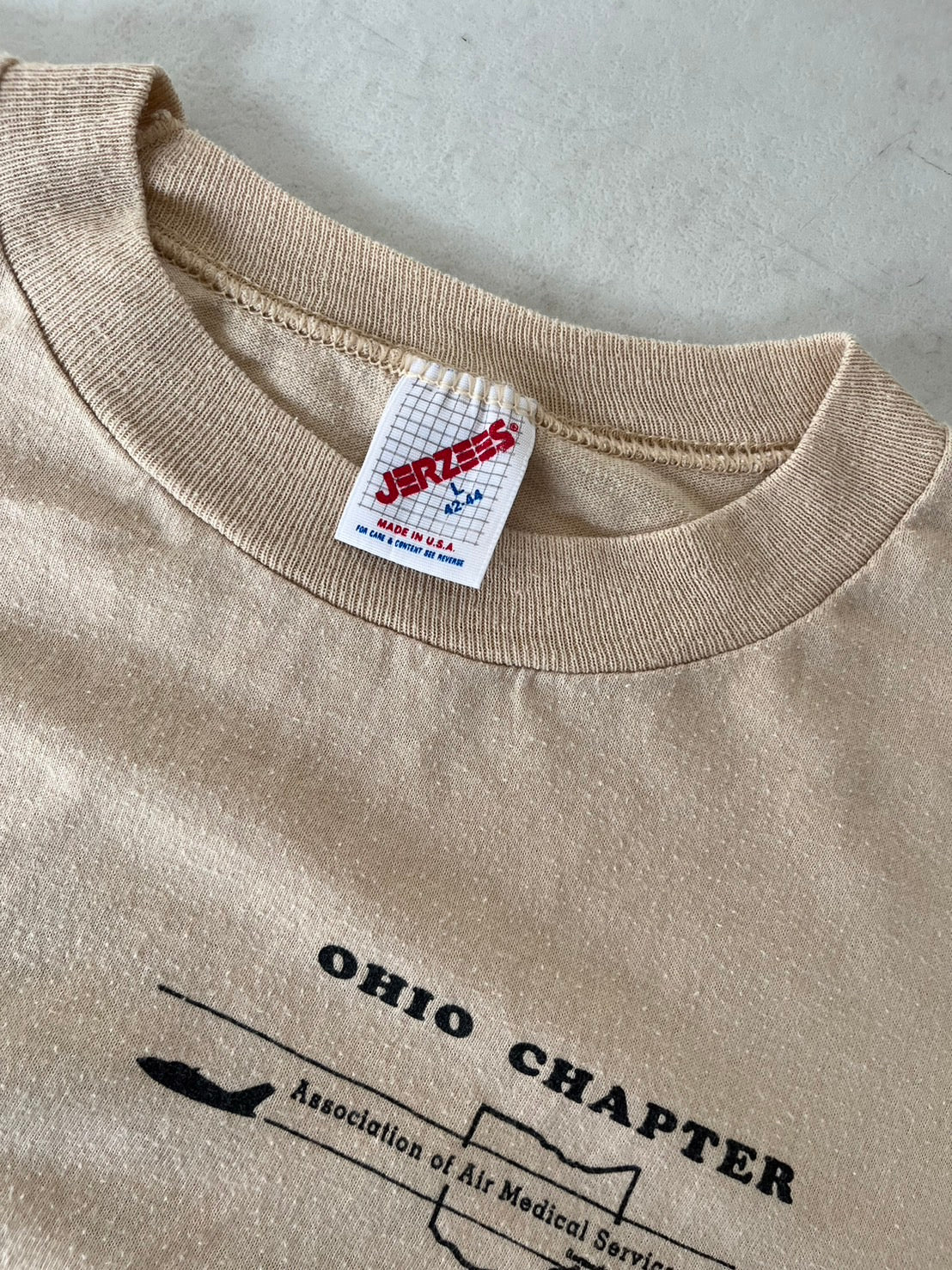 【vintage】90's JERZEES OHIO CHAPTER T-shirts (men's L)