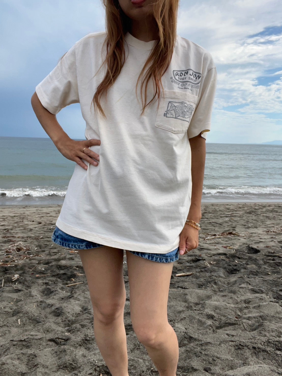 【RONJON SURF SHOP】80's RONJON SURF SHOP Pocket T-shirt (men's M相当)