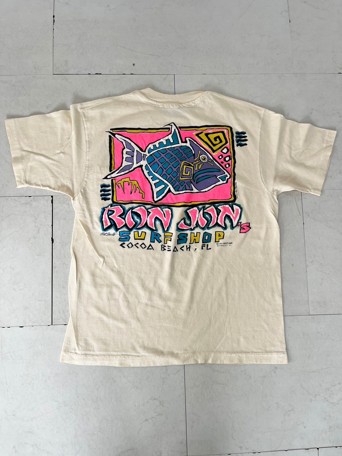 【RONJON SURF SHOP】80's RONJON SURF SHOP Pocket T-shirt (men's M相当)