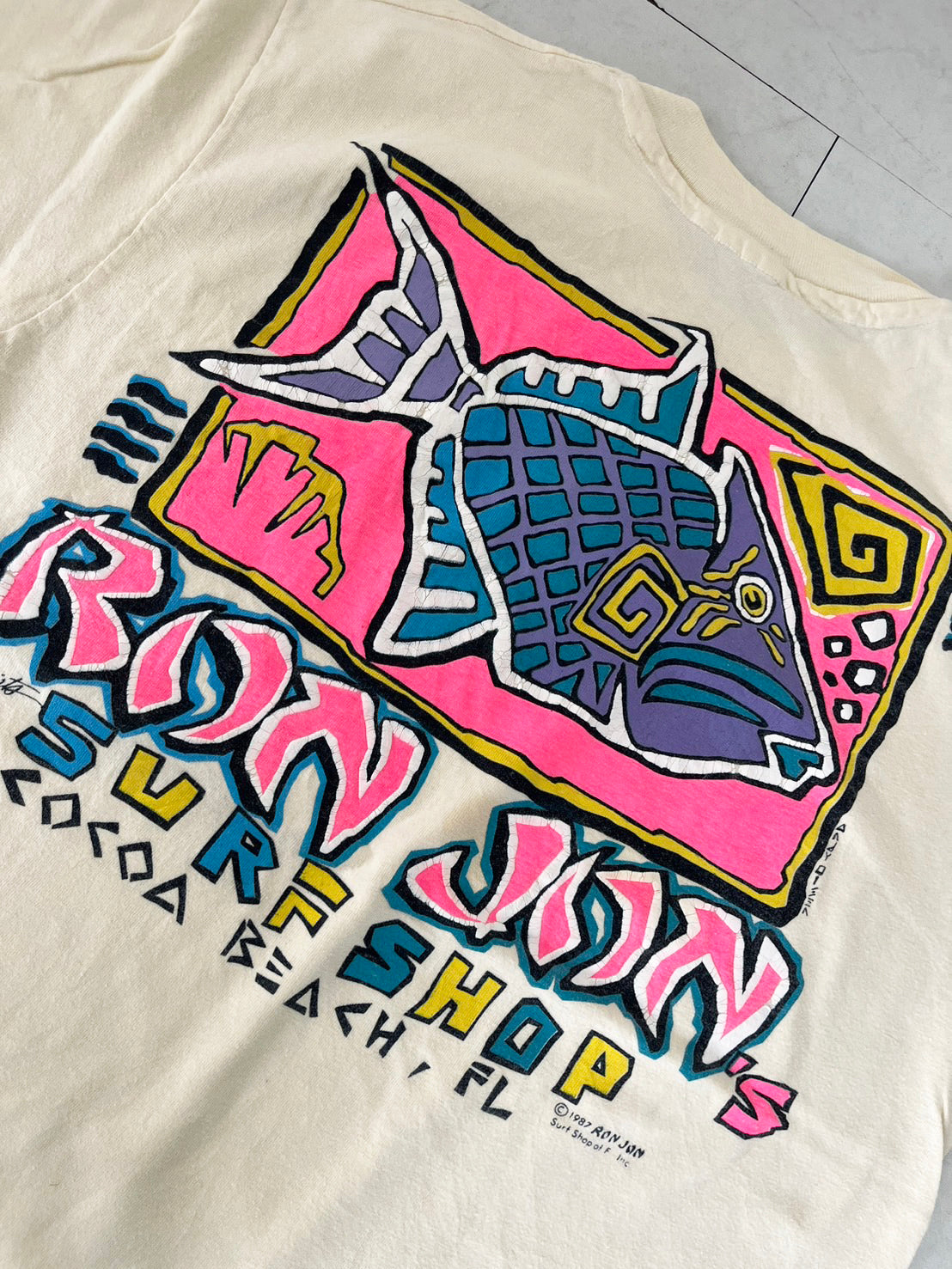 【RONJON SURF SHOP】80's RONJON SURF SHOP Pocket T-shirt (men's M相当)