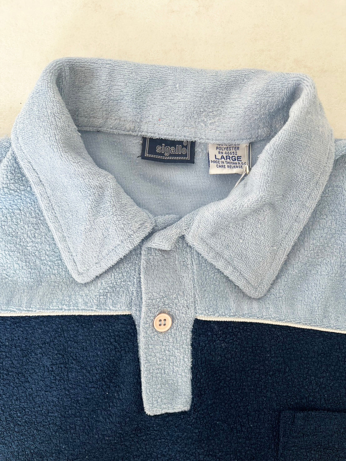 【vintage】80s Sigallo Pile Polo shirts (men's L)