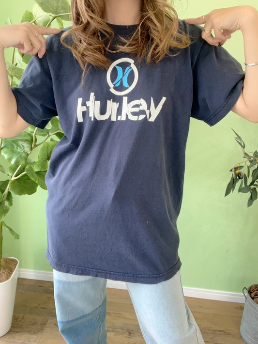 【HURLEY】00's HURLEY Y2K navy Vintage T-Shirt  （men's M)