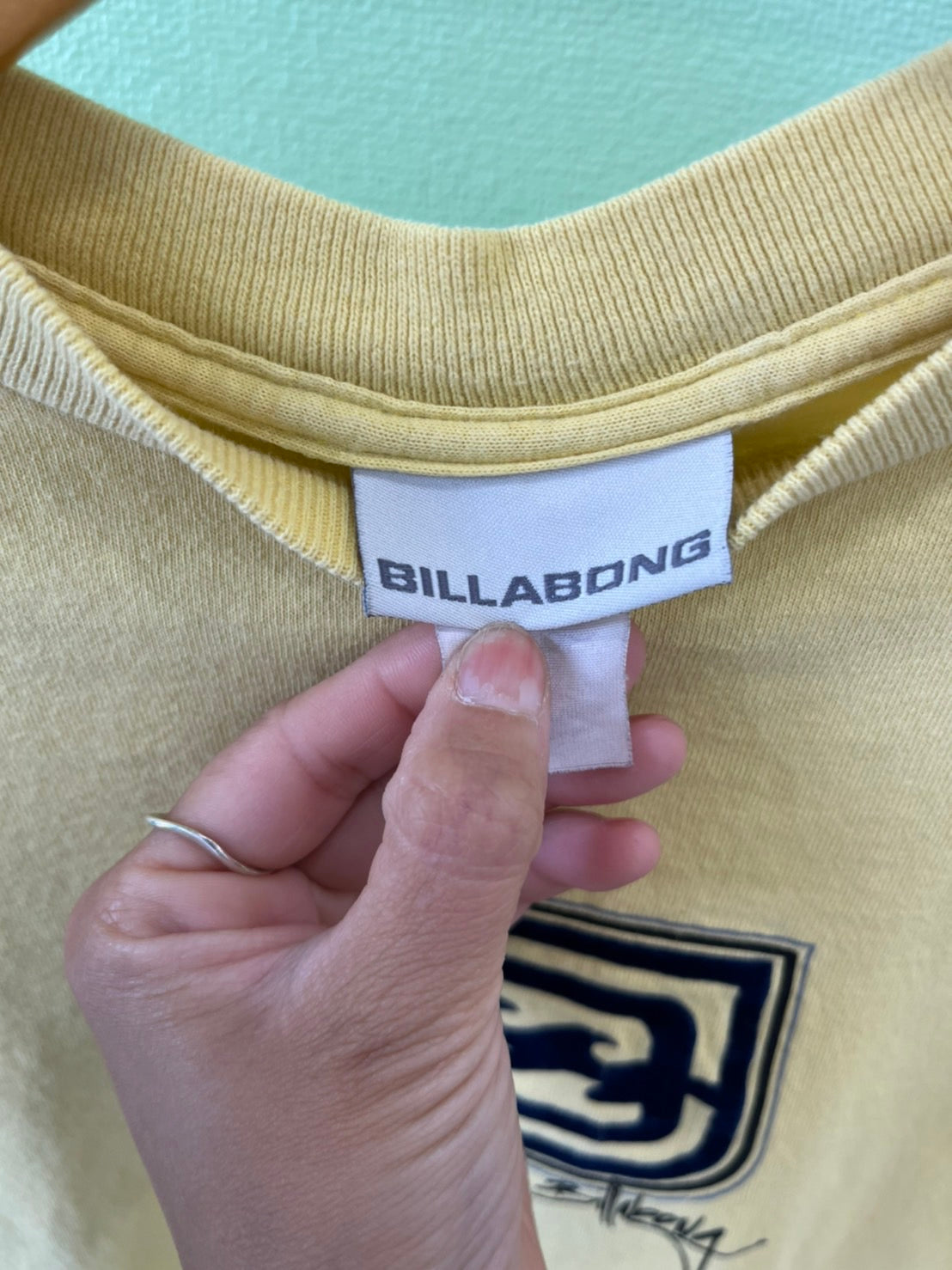 【Billabong】00's vintage billabong Y2K logo yellow t-shirt  (men's L)
