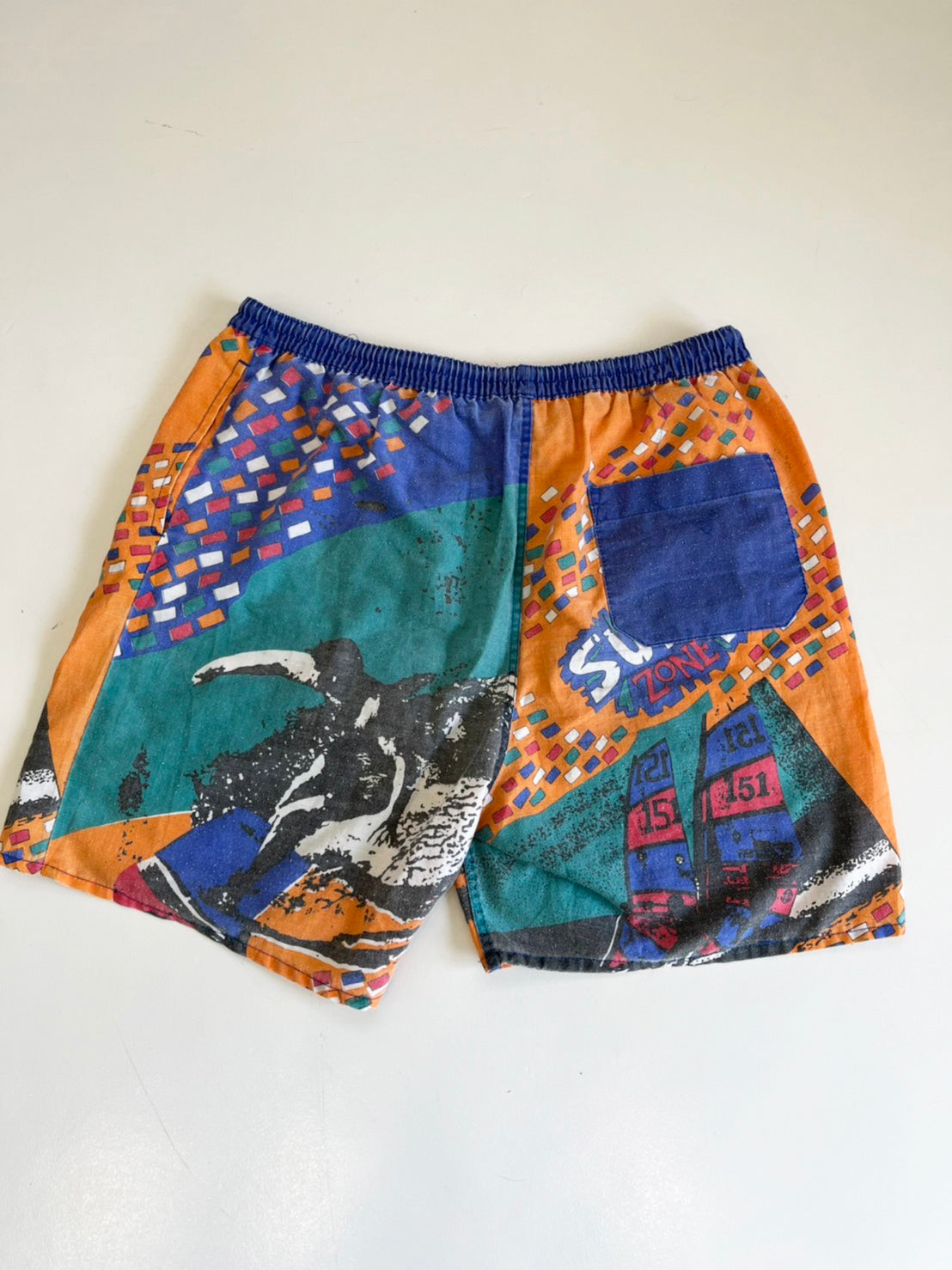 【EURO vintage 】SURF ZONE beach shorts ヨーロッパ メンズ 水着 サーフパンツ ビーチショーツ (men's L相当）