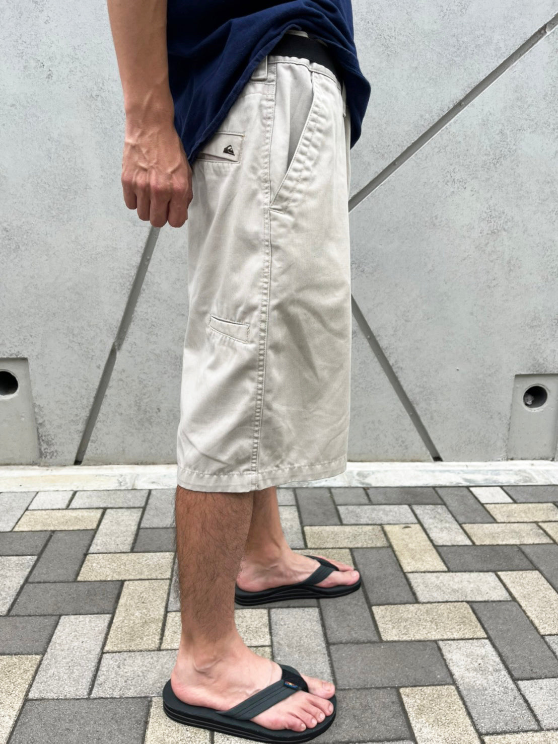 【Quiksilver】90's vintage short pants  無地 ショートパンツ ハーフパンツ ベージュ (34インチ)