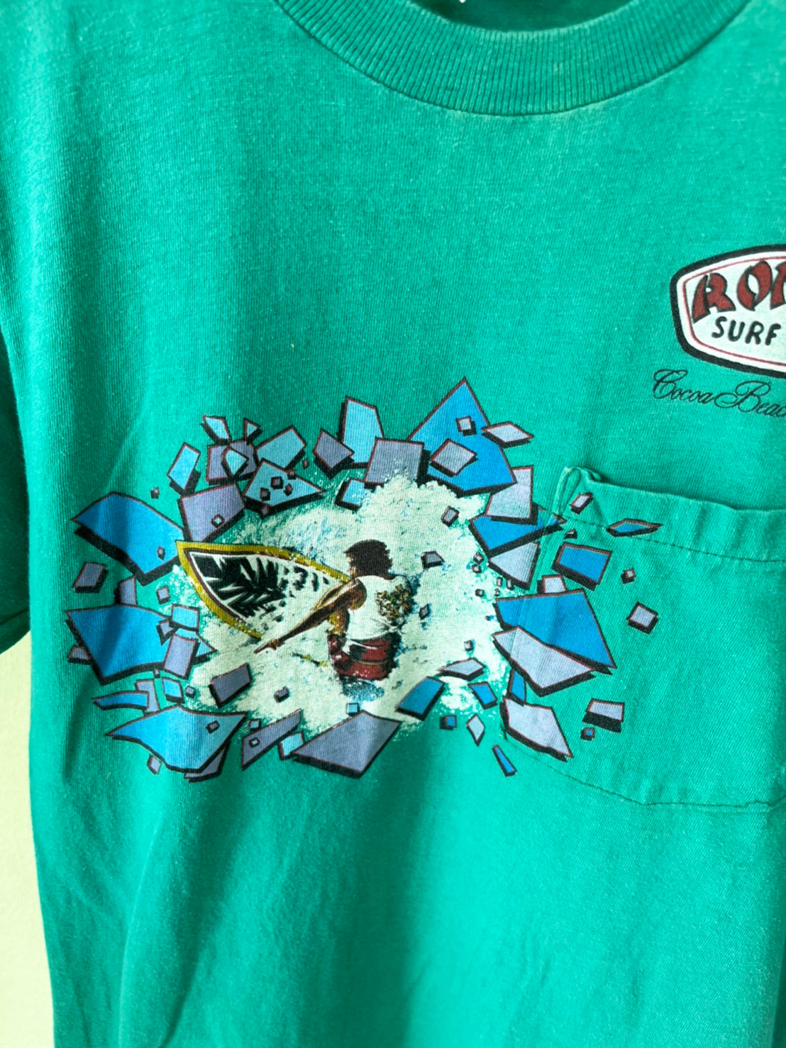 【RON JON】80's vintage surf  rare pocket t-shirt made in USA (men's S)