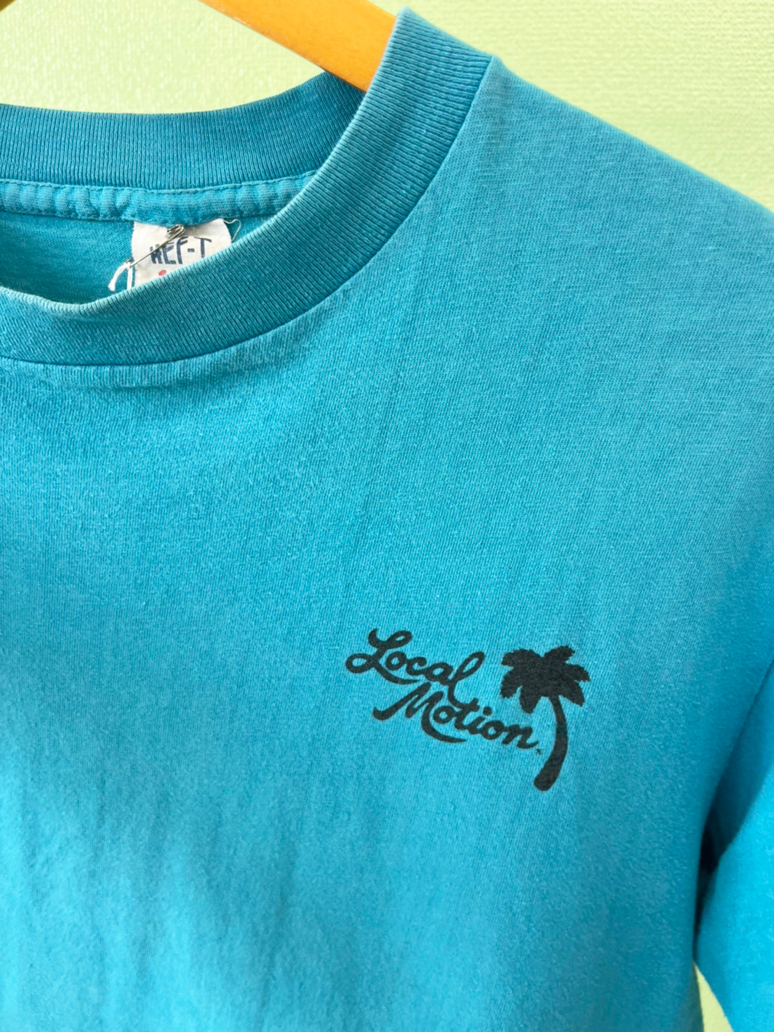 【Local motion】80's vintage  surf Local motion T-shirt made in USA HEF-Tタグ ( men's L)
