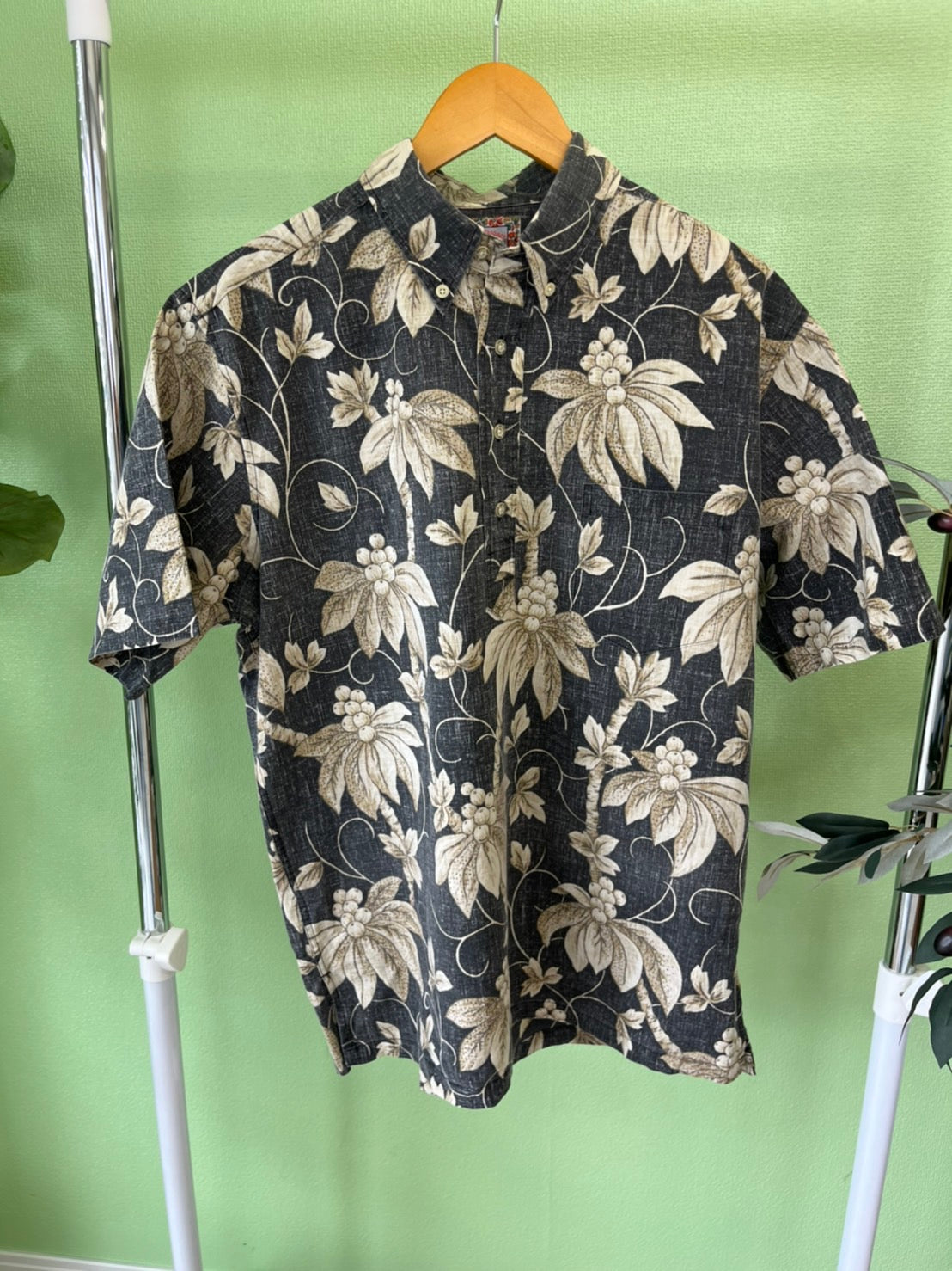 【reyn spooner】 All Over Pattan Aloha Shirt design in Hawaii レインスプーナー 総柄 プルオーバー ボタンダウン アロハシャツ