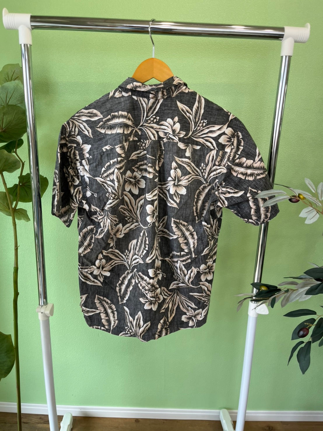 【Tori Richard】All Over Pattan Cotton Aloha Shirt made in Hawaiiトリ リチャード オールオーバーパターン ハイビスカス柄 コットン アロハシャツ （men's M)