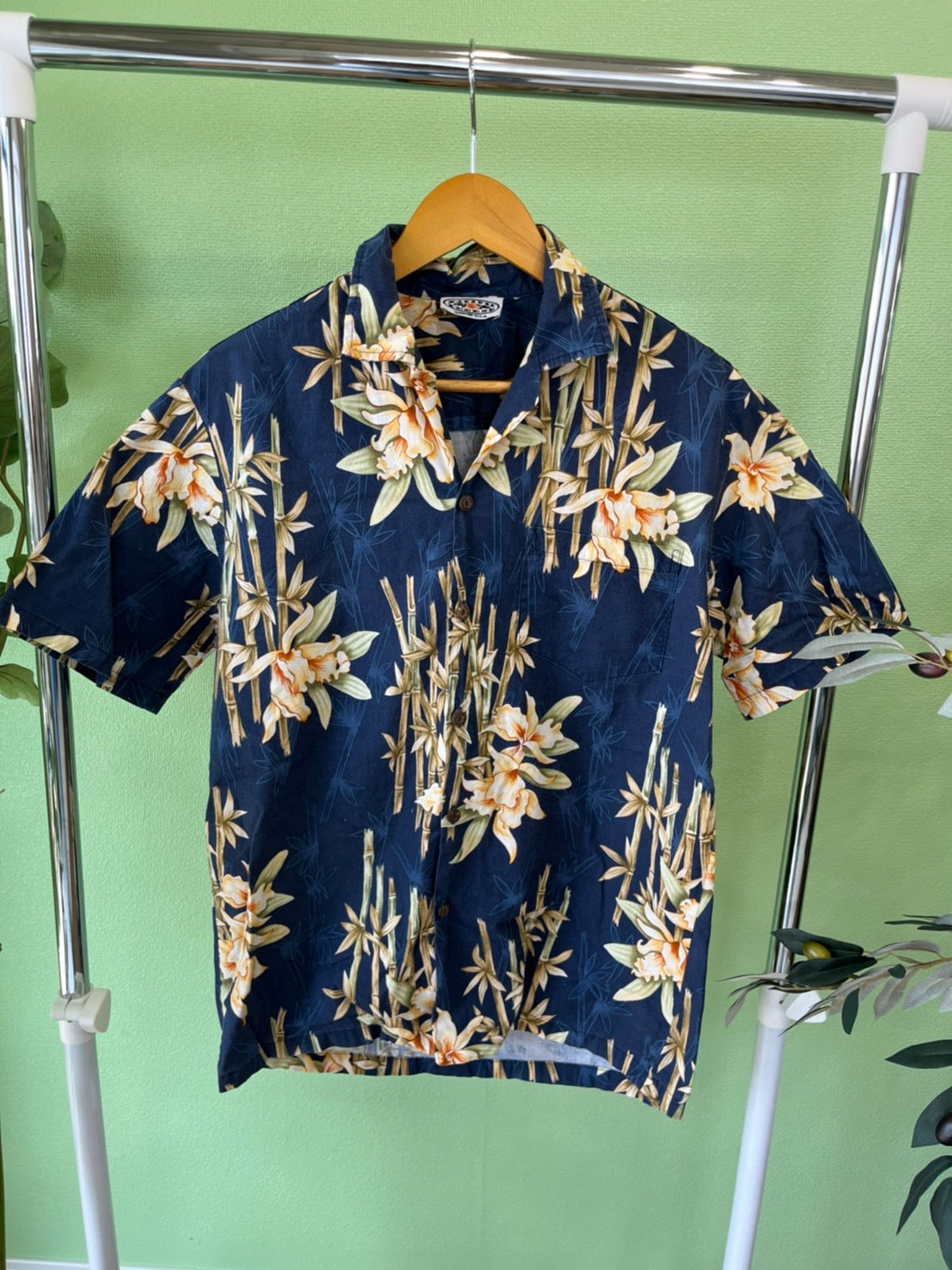 【Pacific Legend】 90's All Over Pattan  Aloha Shirt made in USA パシフィックレジェンド オールオーバーパターン  開襟 コットン アロハシャツ USA製（men's M相当)