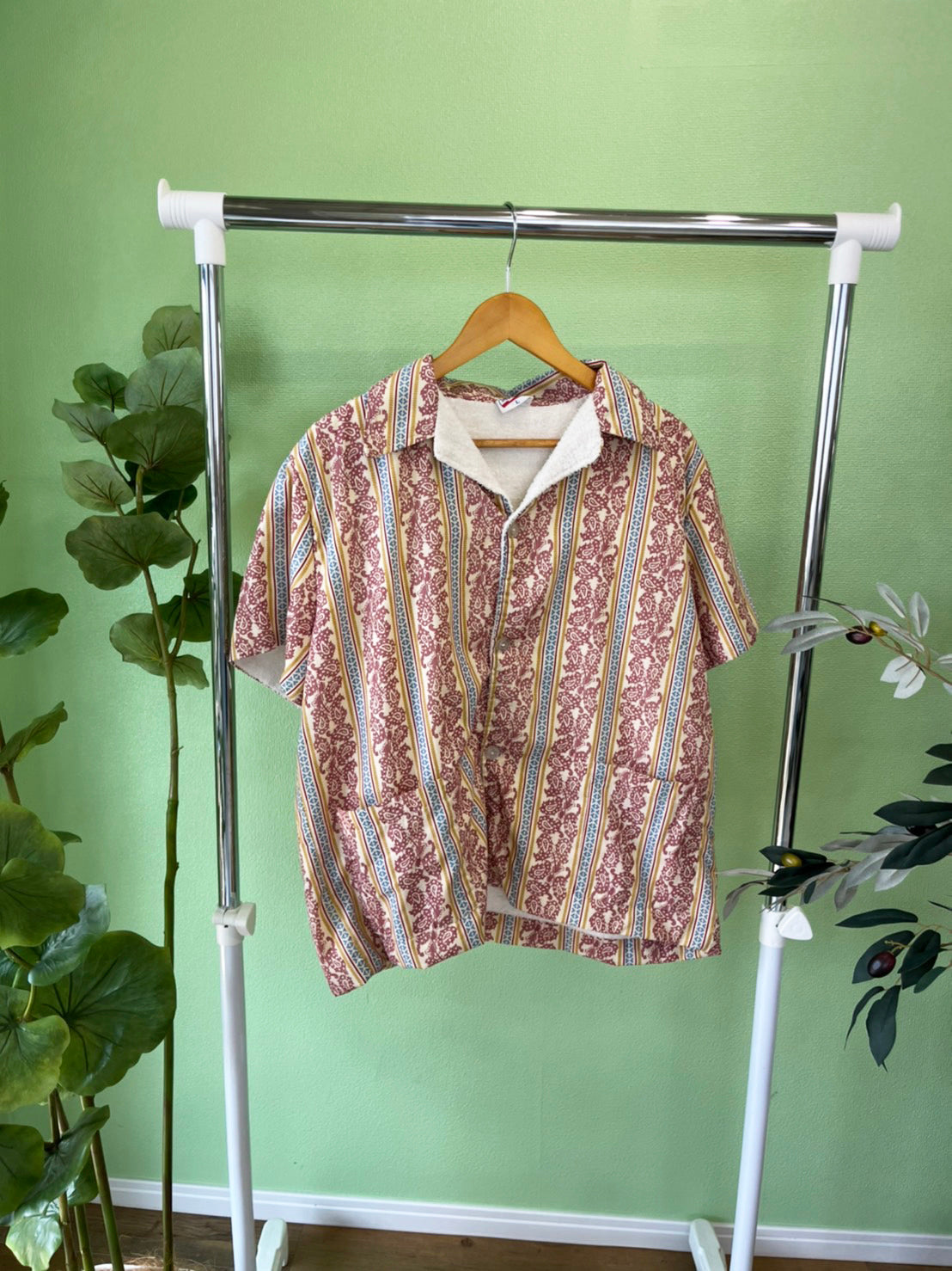 【vintage】70's vintage Trend setter pile beach shirt Made in USA（men's L)