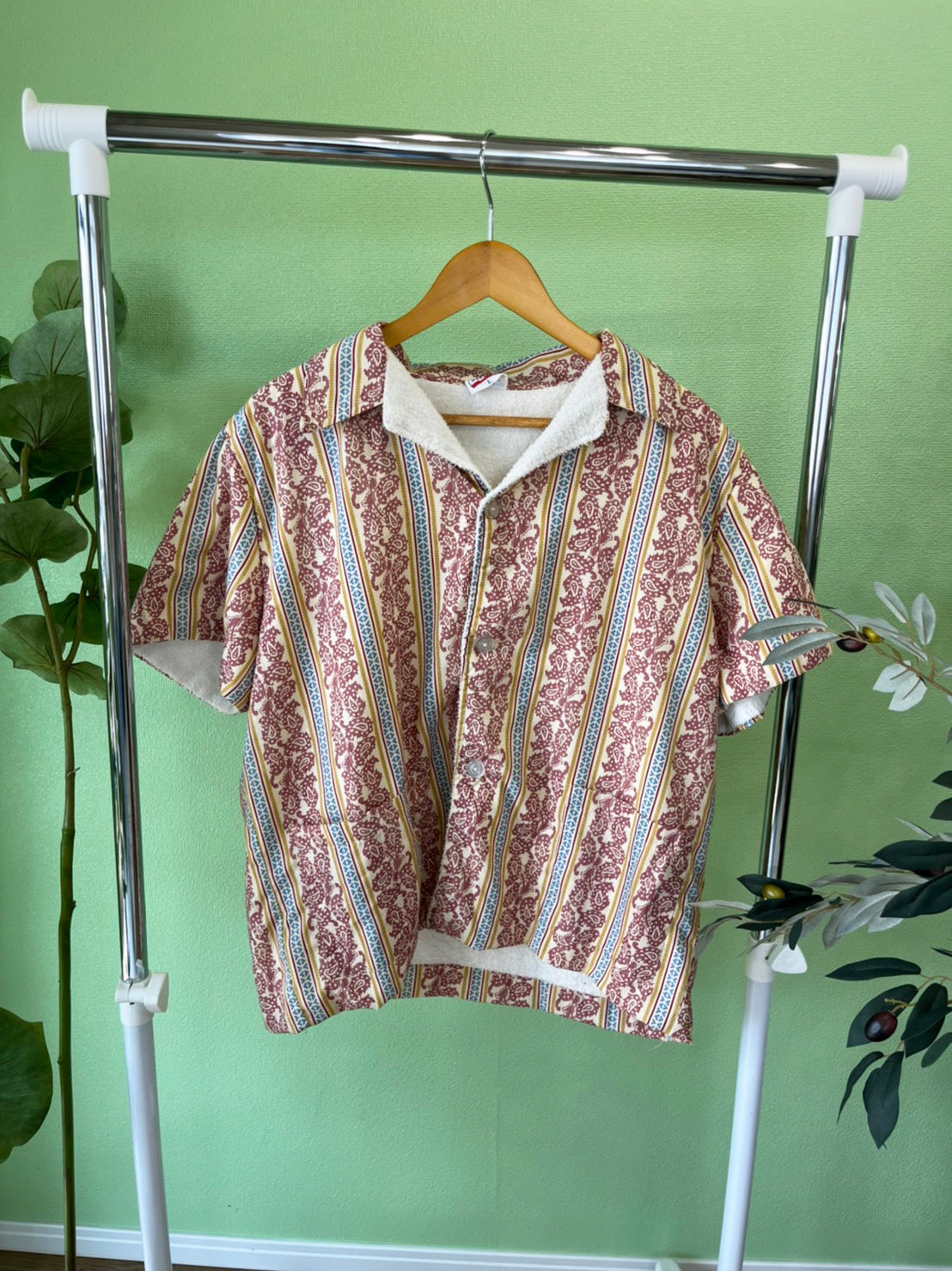 【vintage】70's vintage Trend setter pile beach shirt Made in USA（men's L)