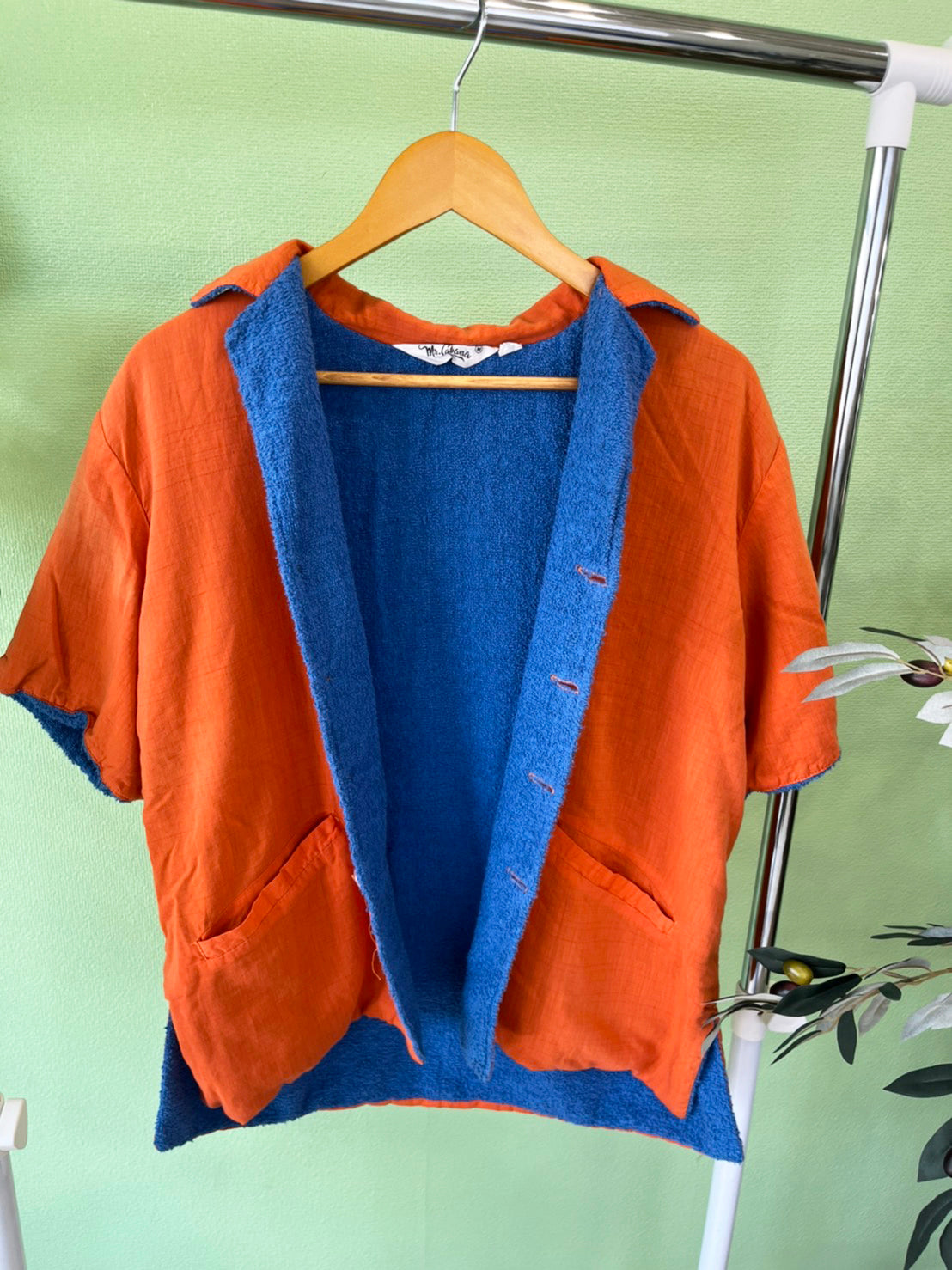 【vintage】60's 70's vintage reversible pile beach shirt （women's M ）