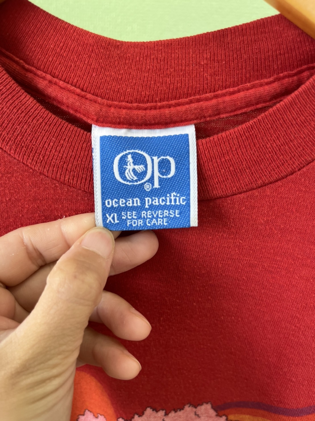 【ocean pacific】80's vintage surf skate grafic T-shirt Made in USA（size:XL)