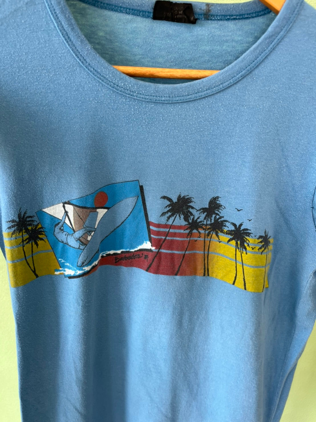 【vintage】80's vintage wind surf  Barbados '84 T-Shirt (men's L)