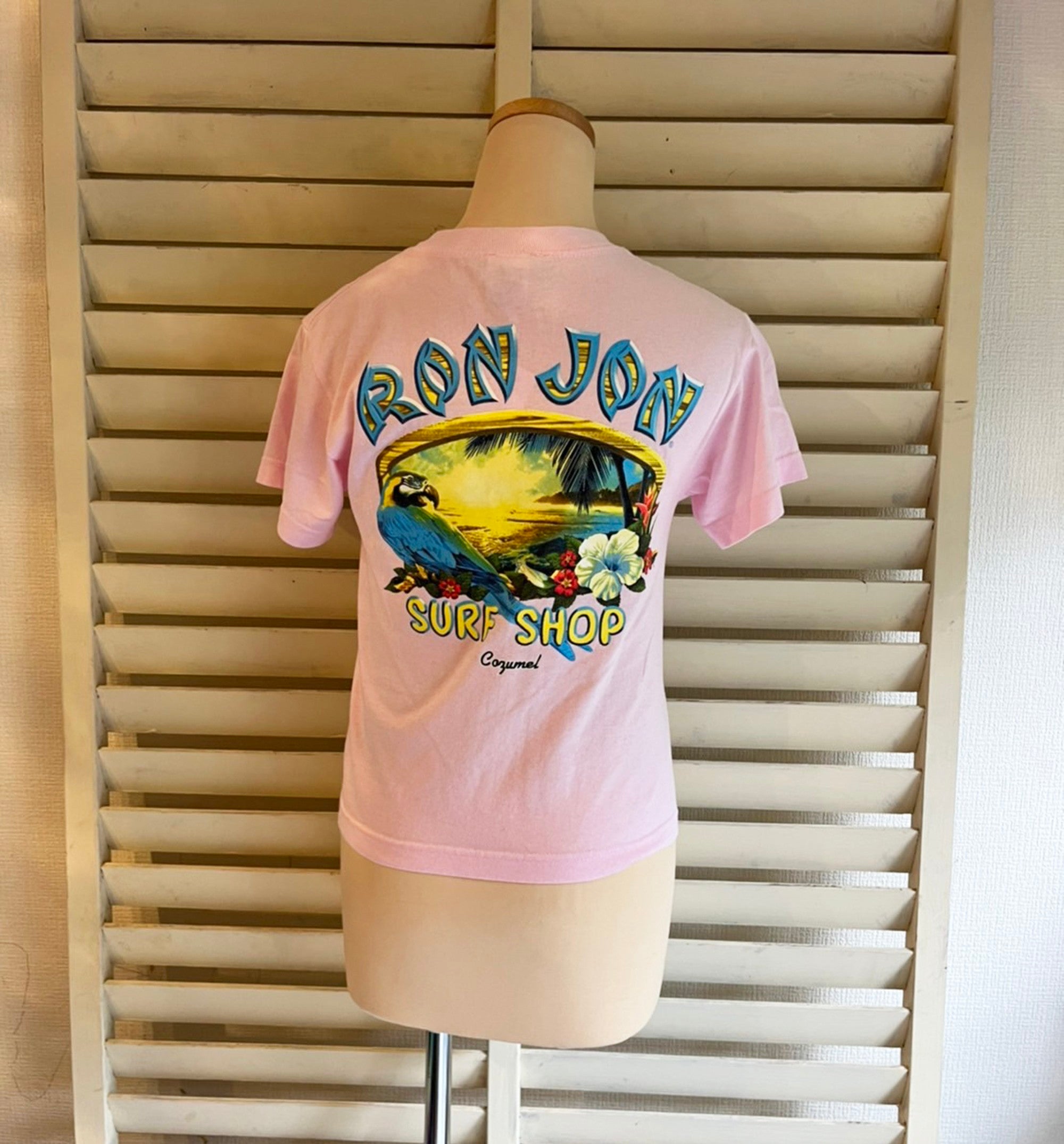 RON JON SURF SHOP】 ロンジョン Tシャツ オウム ピンク (women's XS